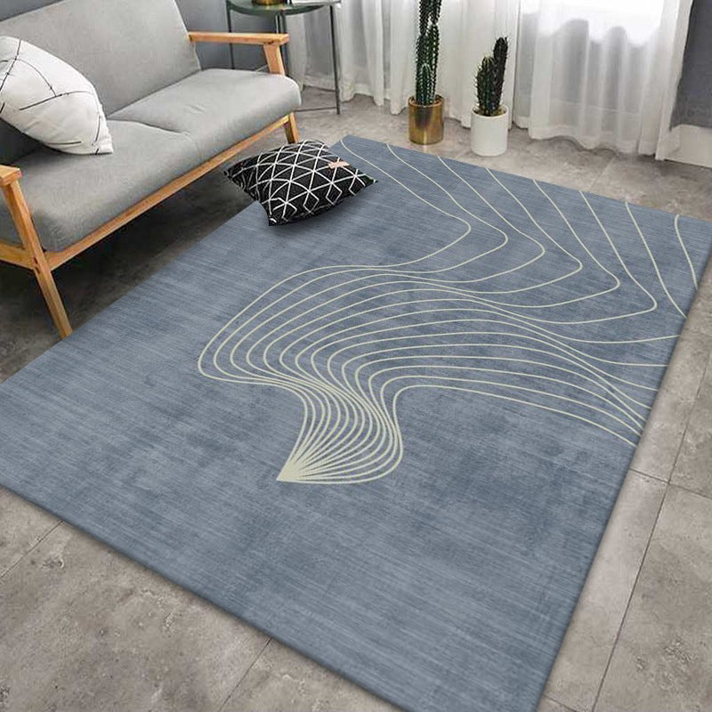 Gold Contemporary Rug Polyester Abstract Print Rug Stain Resistant Rug for Living Room