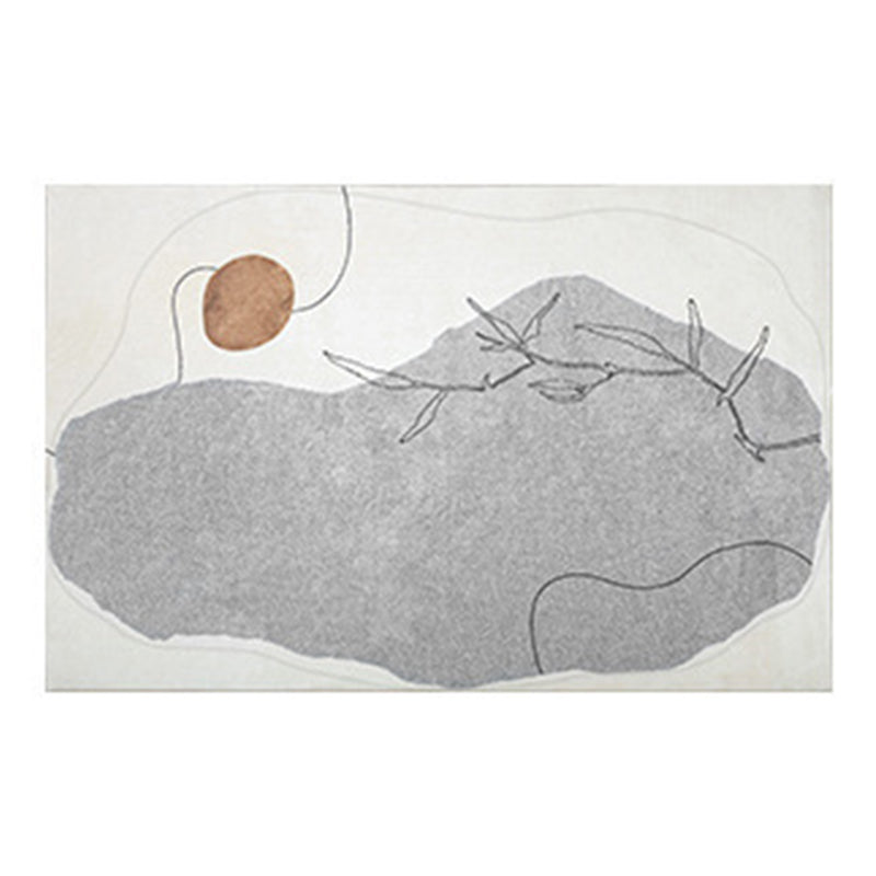 Tapis de couleur de tapis contemporain gris Tapis lavable pour le tapis lavable pour décoration intérieure