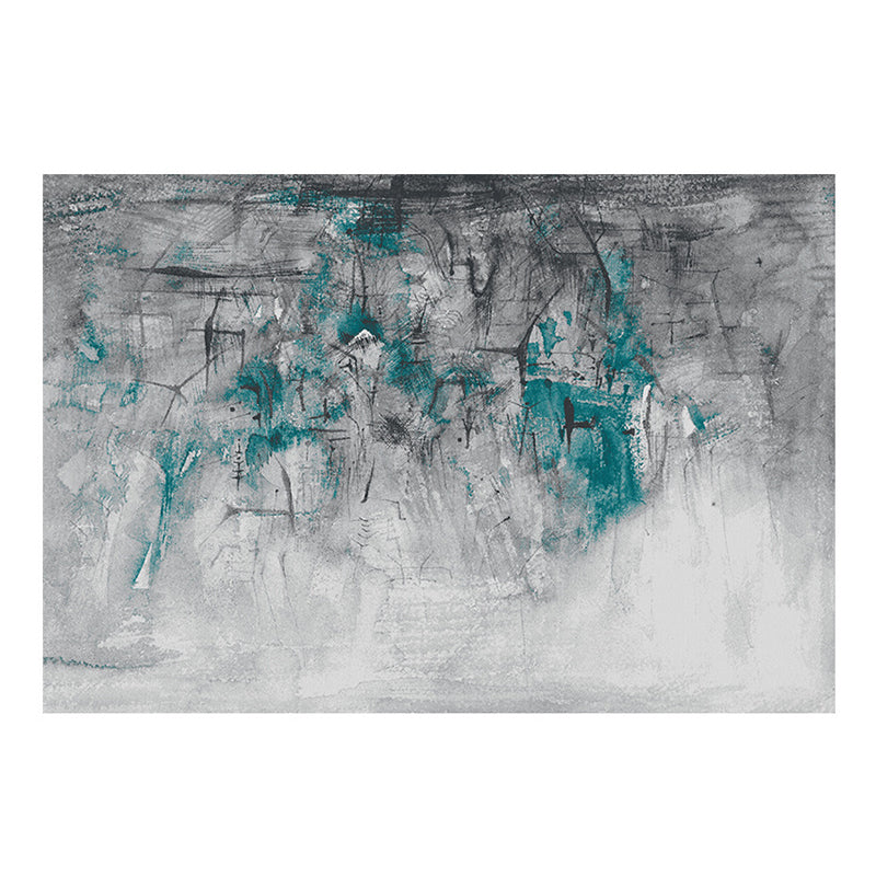 Gray Modern Carpet Polyester Graphic Area Carpet Washable Carpet for Living Room