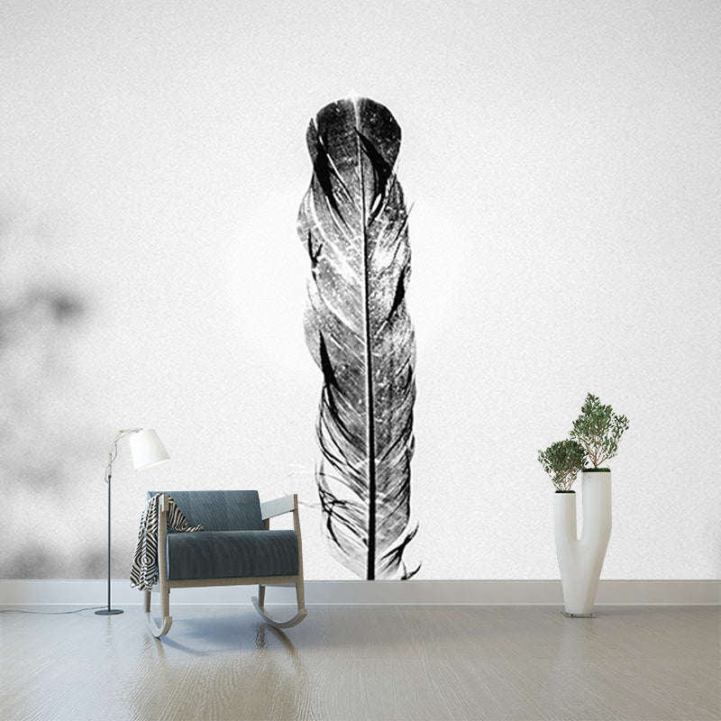 Eco-friendly Wall Mural Wallpaper Soft Feathers Photography Sitting Room Wall Mural