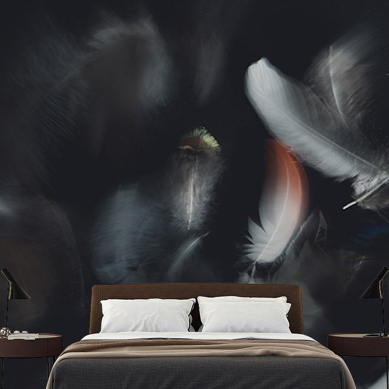 Soft Feathers Mildew Resistant Wallpaper Photography Sleeping Room Wall Mural