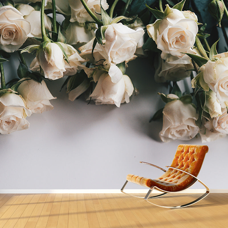 Modern Style Mural Wallpaper Romantic Rose Environment Friendly Bedroom Wall Mural
