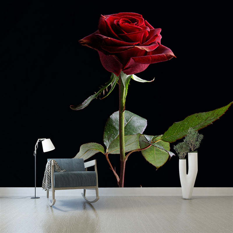 Environment Friendly Wall Mural Wallpaper Romantic Rose Sitting Room Wall Mural