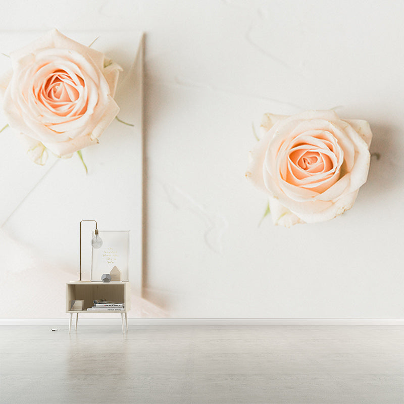 Environment Friendly Wall Mural Wallpaper Romantic Rose Sitting Room Wall Mural