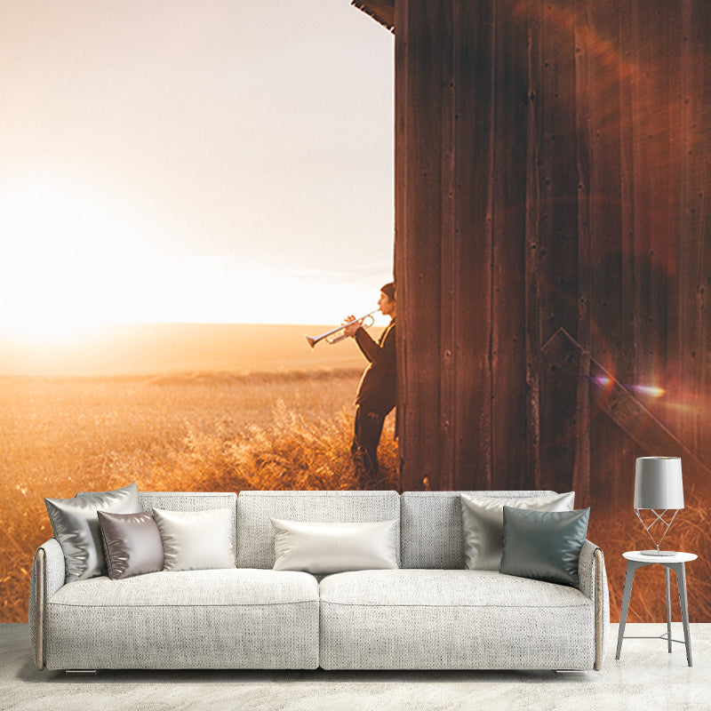 Music Lovers Mildew Resistant Mural Wallpaper Sleeping Room Wall Mural