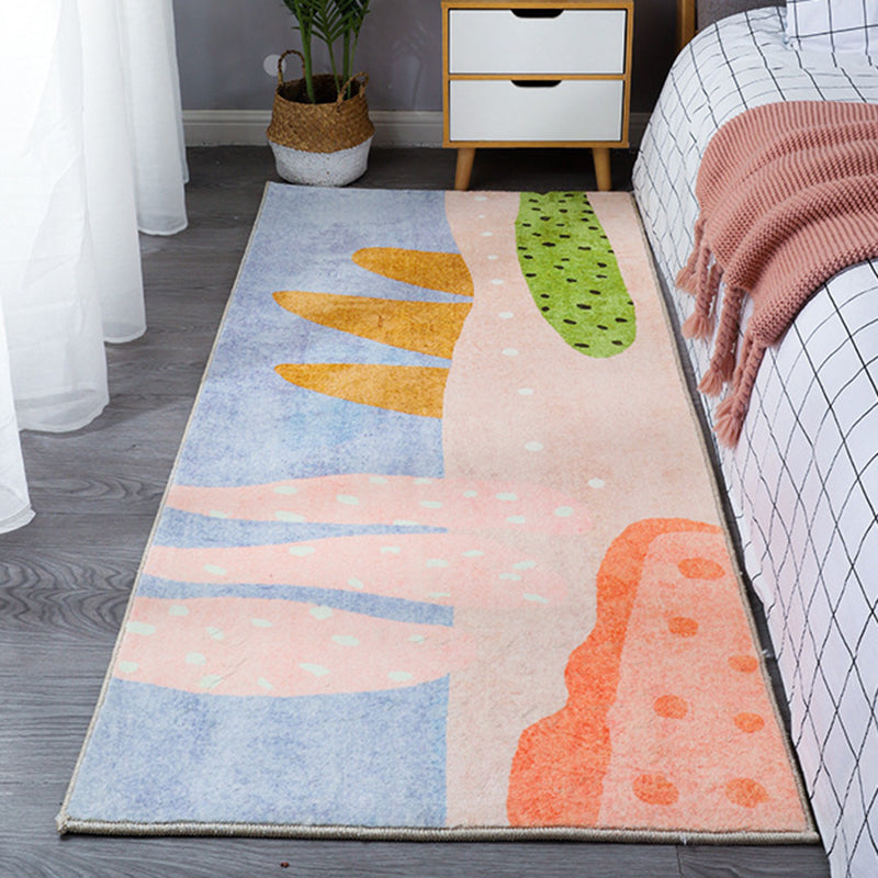 Tapis à tendance rose décor de la maison silhouette imprimé tapis résistante à la tache pour le salon