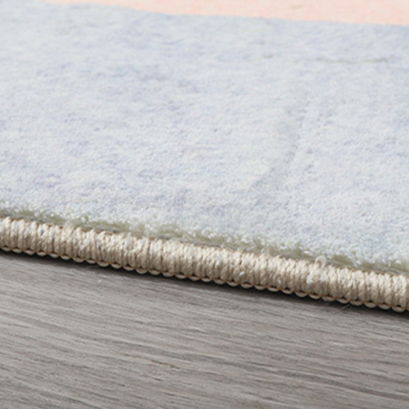 Tapis à tendance rose décor de la maison silhouette imprimé tapis résistante à la tache pour le salon