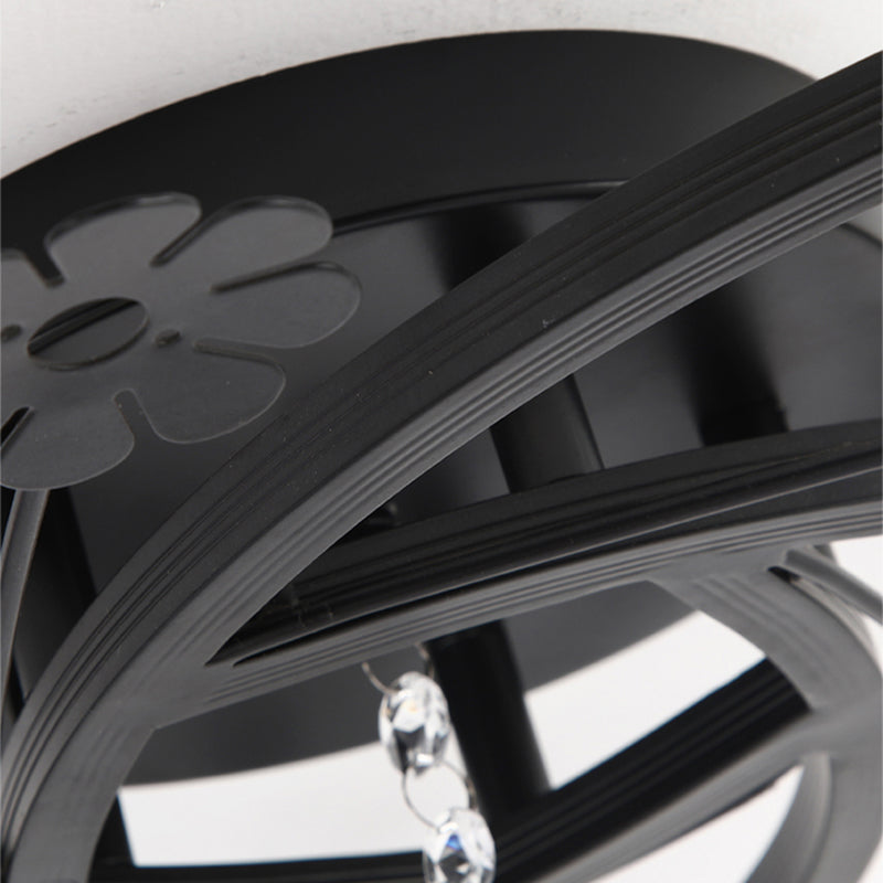 Light de plafond en verre moderne noir Multi Light Flush Mount Plafond Light for Dining Room