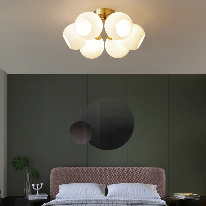 Luz de techo esférico múltiple iluminación de techo de vidrio de estilo moderno para sala de estar