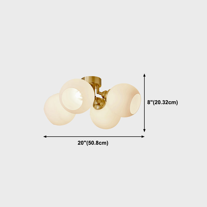 Luz de techo esférico múltiple iluminación de techo de vidrio de estilo moderno para sala de estar