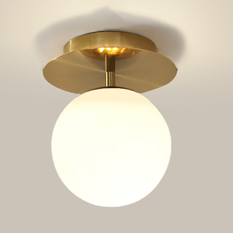 1 Light Spherical Ceiling Light Modern Style Glass Ceiling Lighting for Dining Room