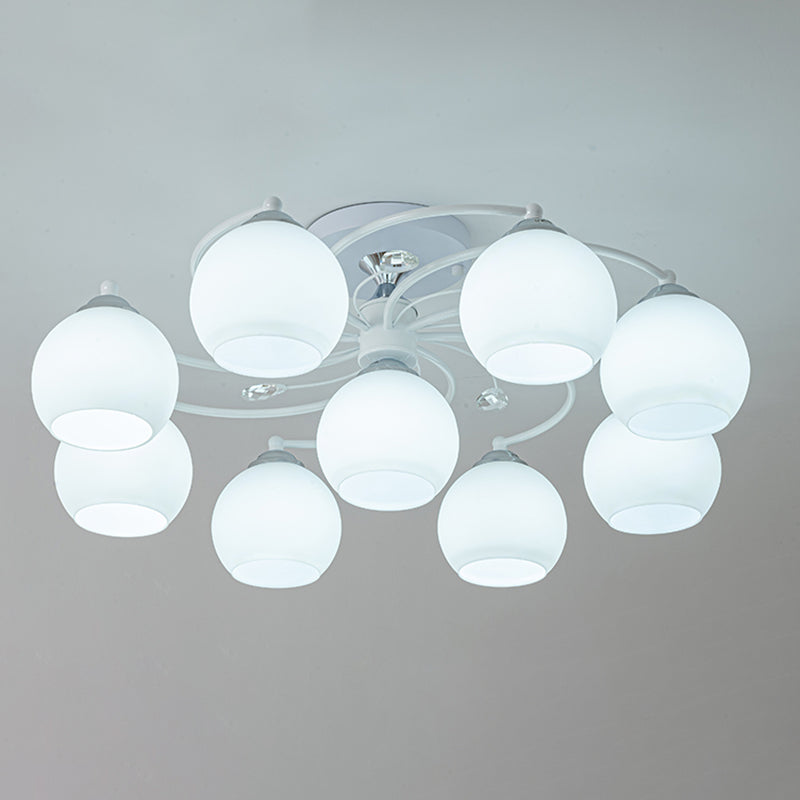 Lámpara de montaje de semi raspadilla de sala de estar de estilo moderno de techo de techo de techo de tono de cúpula