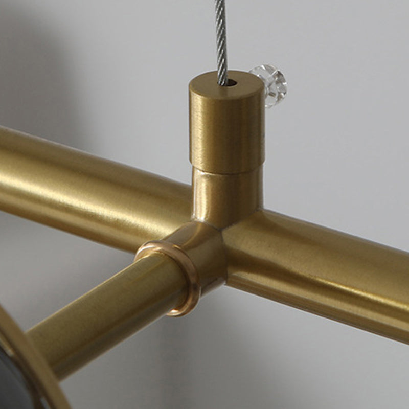 Nordic Glass Island Light Gold Globe 6 Lichter Island Anhänger für Wohnzimmer