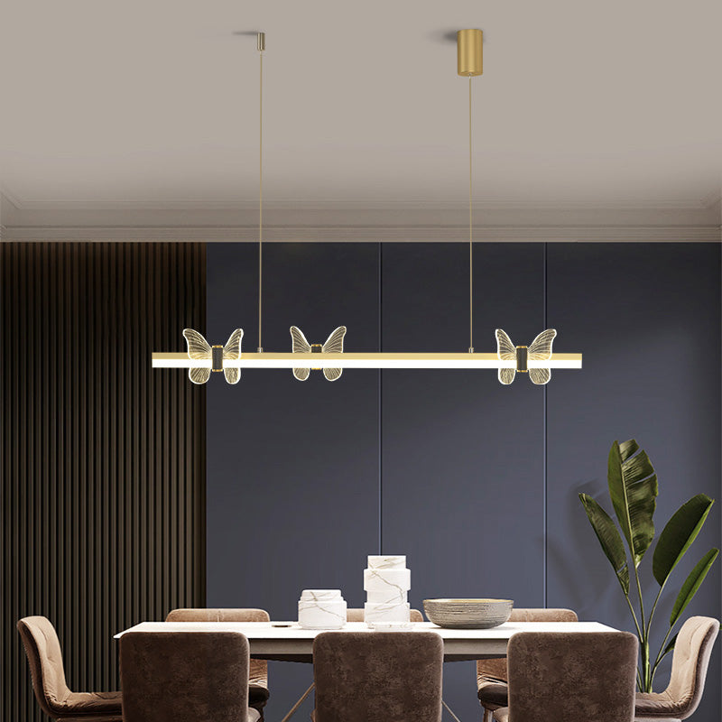 Linear Shape Island Lights Modern Style Metal 4-Light Island Lighting