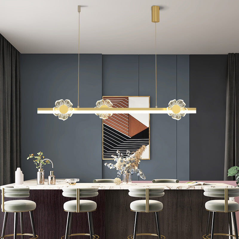 Linear Shape Island Lights Modern Style Metal 4-Light Island Lighting