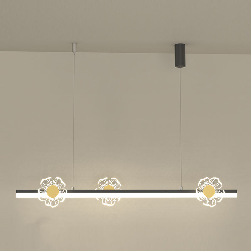 Linear Shape Island Lights Modern Style Metal 4-Light Island Lighting