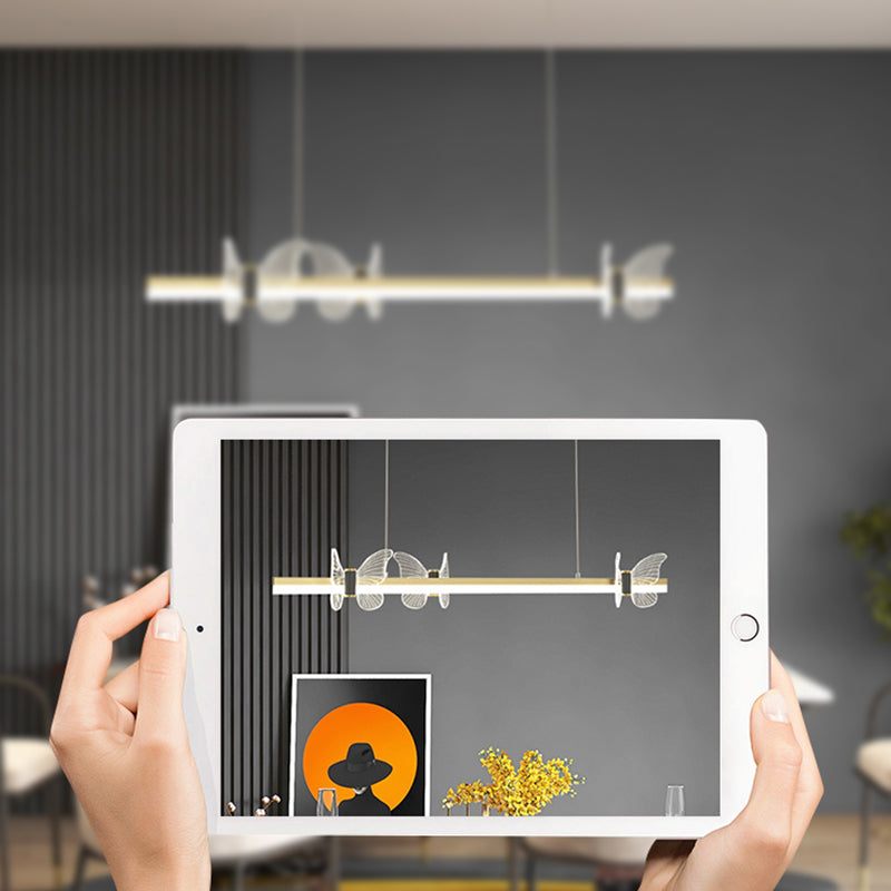 Linear Shape Island Lights Modern Style Metal 4-Light Island Lighting