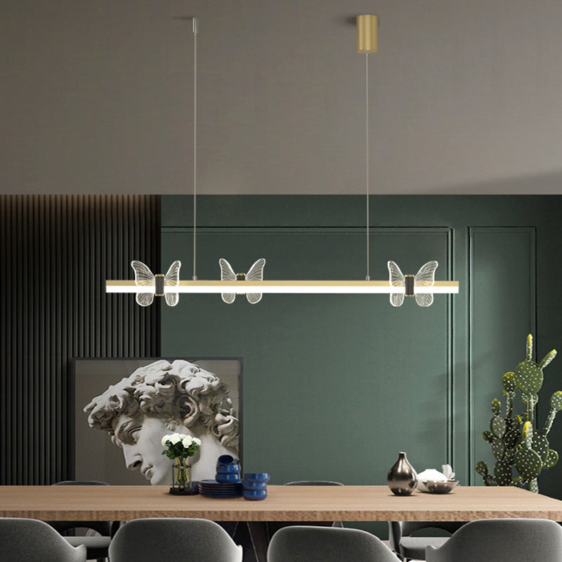 Linear Shape Island Lights Modern Style Metal 4-Light Island Lighting