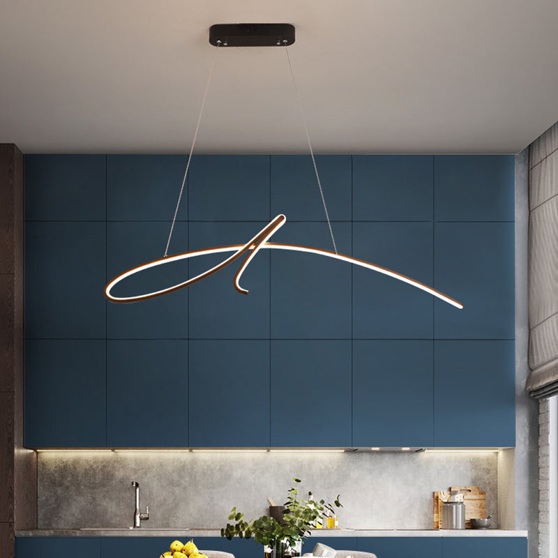 Lineare Form Island Light Modern Style Metal 1 Light Island Lighting