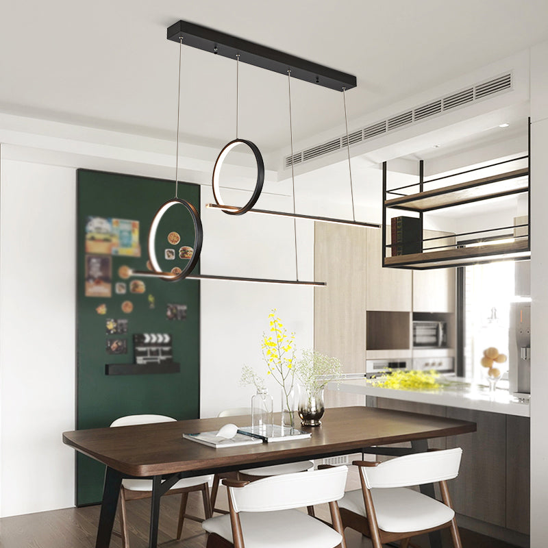 Idées d'éclairage d'île linéaire de forme moderne