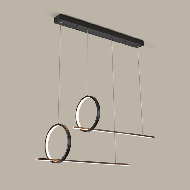 Idées d'éclairage d'île linéaire de forme moderne