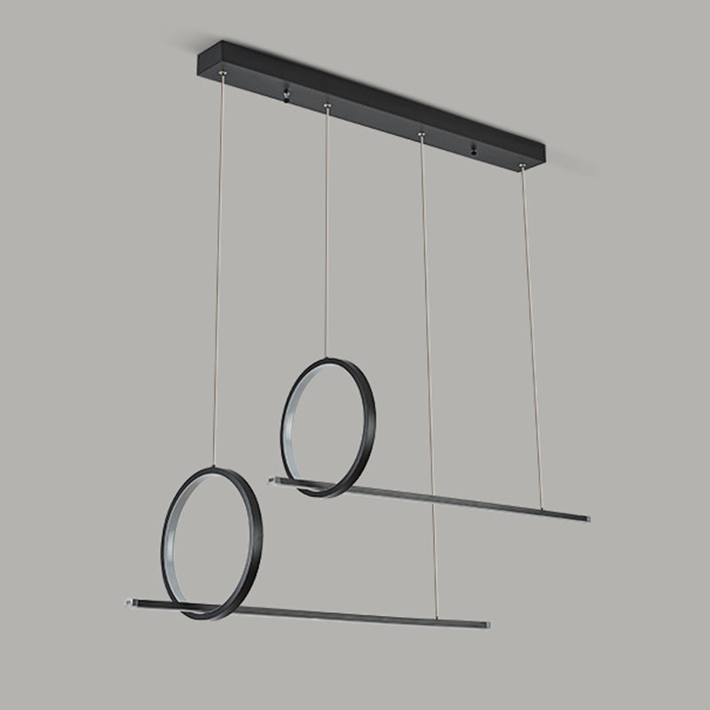 Idées d'éclairage d'île linéaire de forme moderne