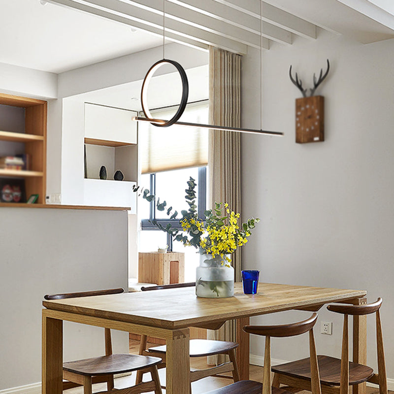 Idées d'éclairage d'île linéaire de forme moderne