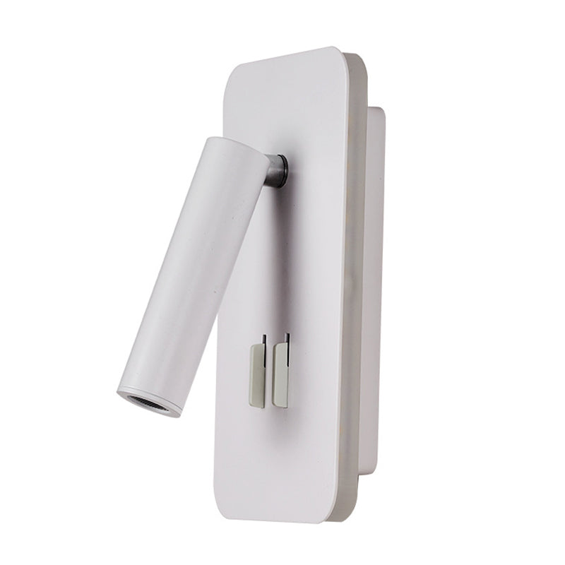 Luces de 2 luces rectangulares apliques de pared moderna luces de lectura montadas en la pared de metal