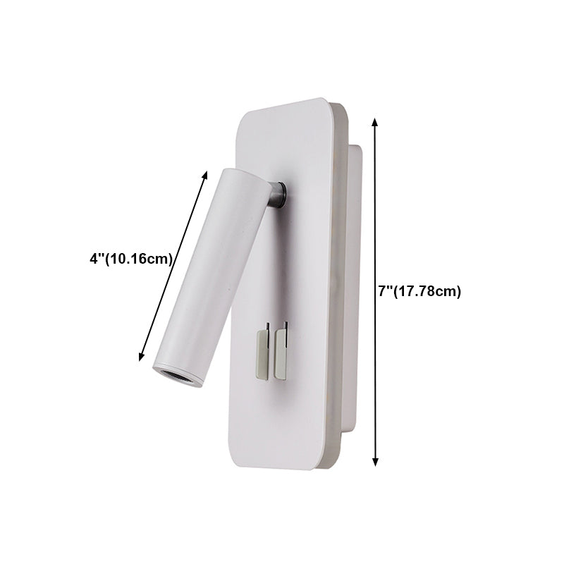 Luces de 2 luces rectangulares apliques de pared moderna luces de lectura montadas en la pared de metal