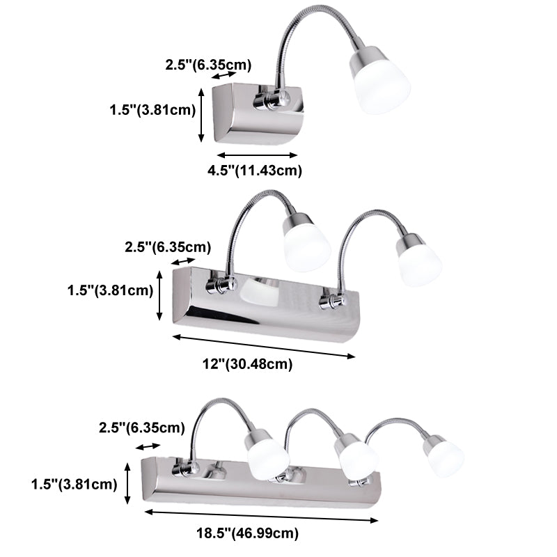 Modern Style Vanity Light Simple LED Mirror Front Light with Acrylic Shade for Bathroom