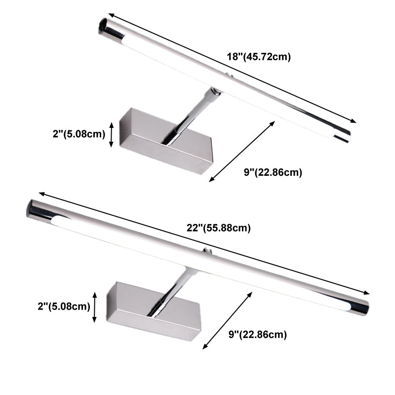 Modern Style Vanity Light Simple LED Mirror Front Light with Acrylic Shade for Bathroom