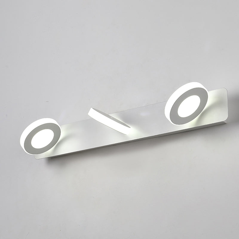 Luce di vanità bianca moderna a 3 luci a specchio a led luce anteriore con ombra acrilica per bagno