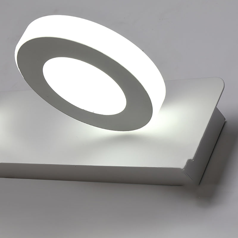 Luce di vanità bianca moderna a 3 luci a specchio a led luce anteriore con ombra acrilica per bagno