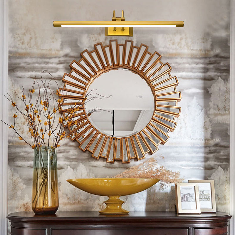 American Style Vanity Light All Copper Vanity Lamp with Acrylic Shade for Bedroom