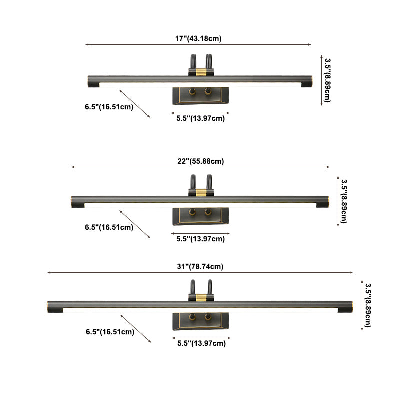Vanité de style américain Light All Copper Vanity Lampe avec une teinte acrylique pour la chambre