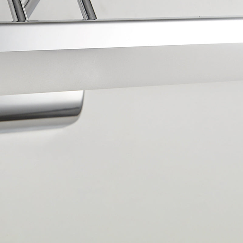 Luce di vanità moderna lineare Metal Mirror LED a 1 luce Light per bagno in argento