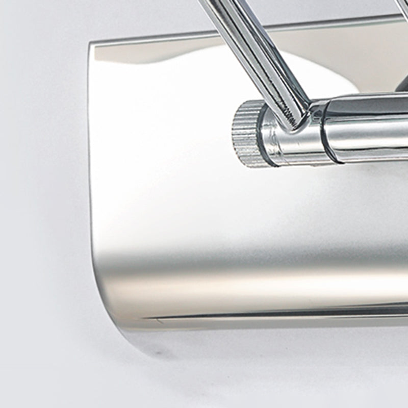Luce di vanità moderna lineare Metal Mirror LED a 1 luce Light per bagno in argento