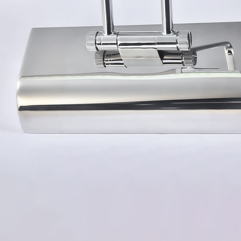 Luce di vanità moderna lineare Metal Mirror LED a 1 luce Light per bagno in argento