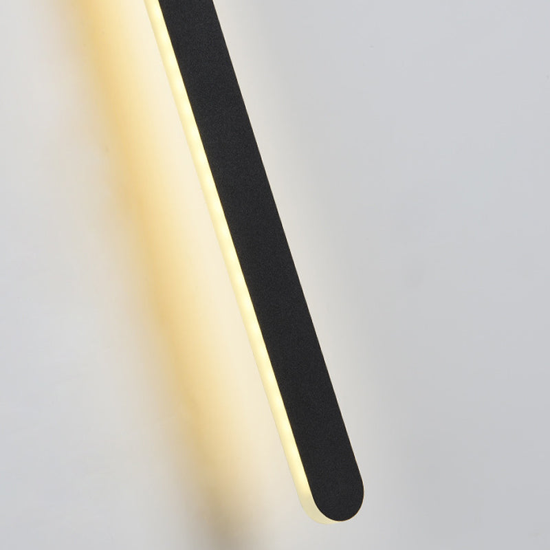 Simplicity Bar Shaped Vanity Lamp Metal Bathroom LED Wall Sconce Light in Black