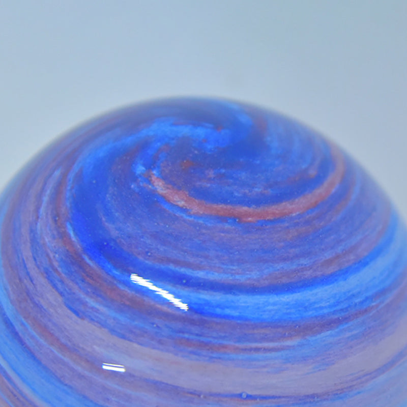 Modern Round Table Lamp 1-Light LED Desk Light with Glass Shade for Bedroom