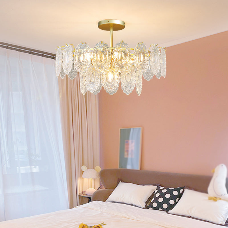 Luces colgantes de forma única de forma contemporánea de vidrio colgante accesorios en oro