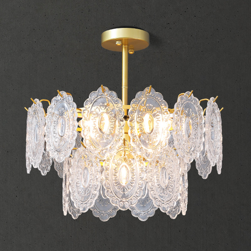 Luces colgantes de forma única de forma contemporánea de vidrio colgante accesorios en oro