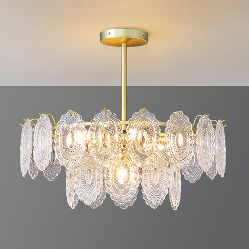 Luces colgantes de forma única de forma contemporánea de vidrio colgante accesorios en oro