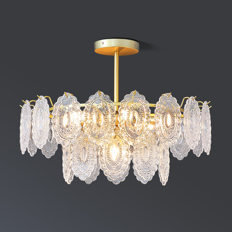 Luces colgantes de forma única de forma contemporánea de vidrio colgante accesorios en oro