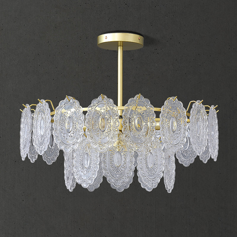 Luces colgantes de forma única de forma contemporánea de vidrio colgante accesorios en oro