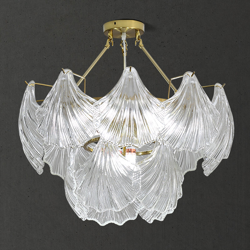 Luces colgantes de forma única luces de lámpara de vidrio de estilo contemporáneo en oro