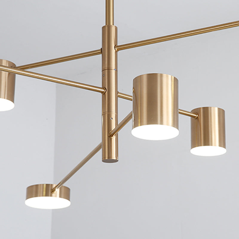 Lámparas de lámparas colgantes de forma de cilindro de estilo moderno 8 luces de lámpara de luz