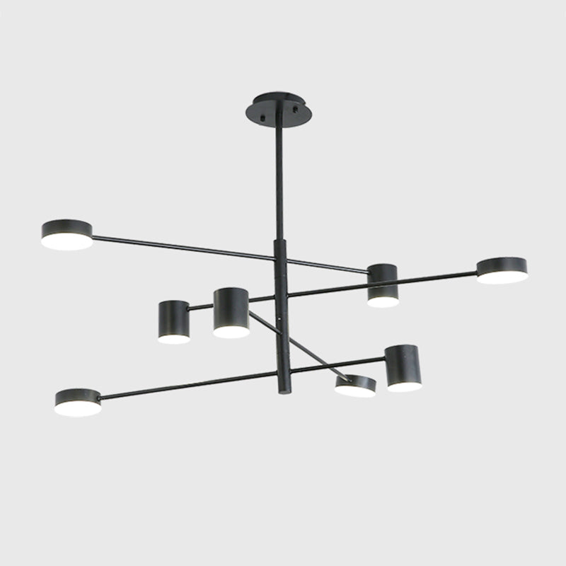 Lámparas de lámparas colgantes de forma de cilindro de estilo moderno 8 luces de lámpara de luz