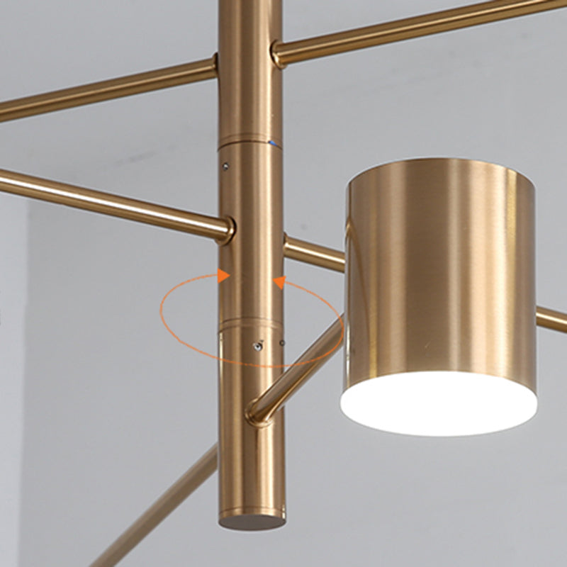 Lámparas de lámparas colgantes de forma de cilindro de estilo moderno 8 luces de lámpara de luz