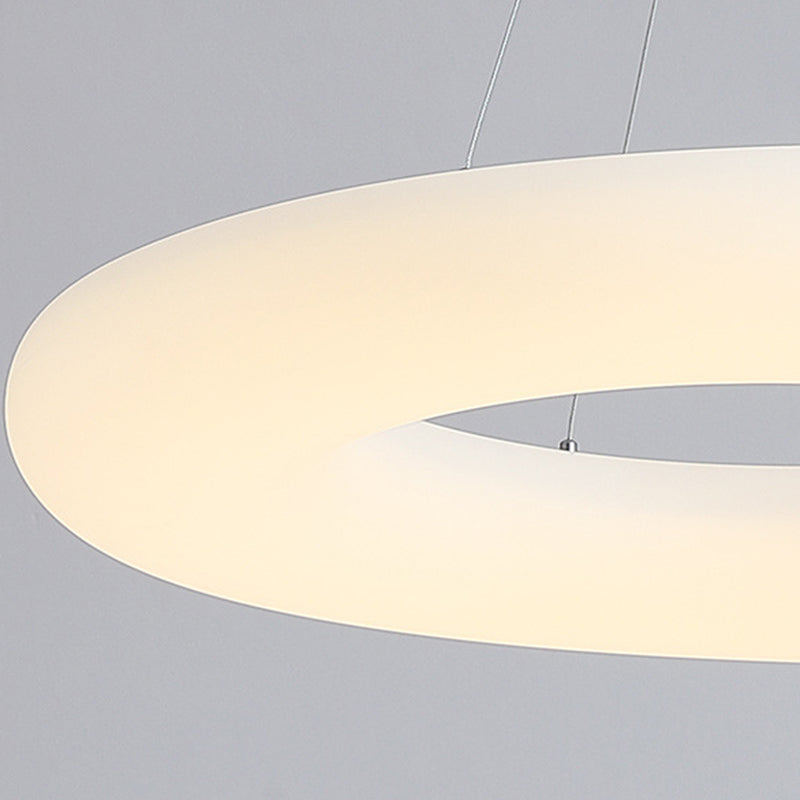 Lámpara de araña de anillo de metal luz nórdica led colgante lámpara accesorio